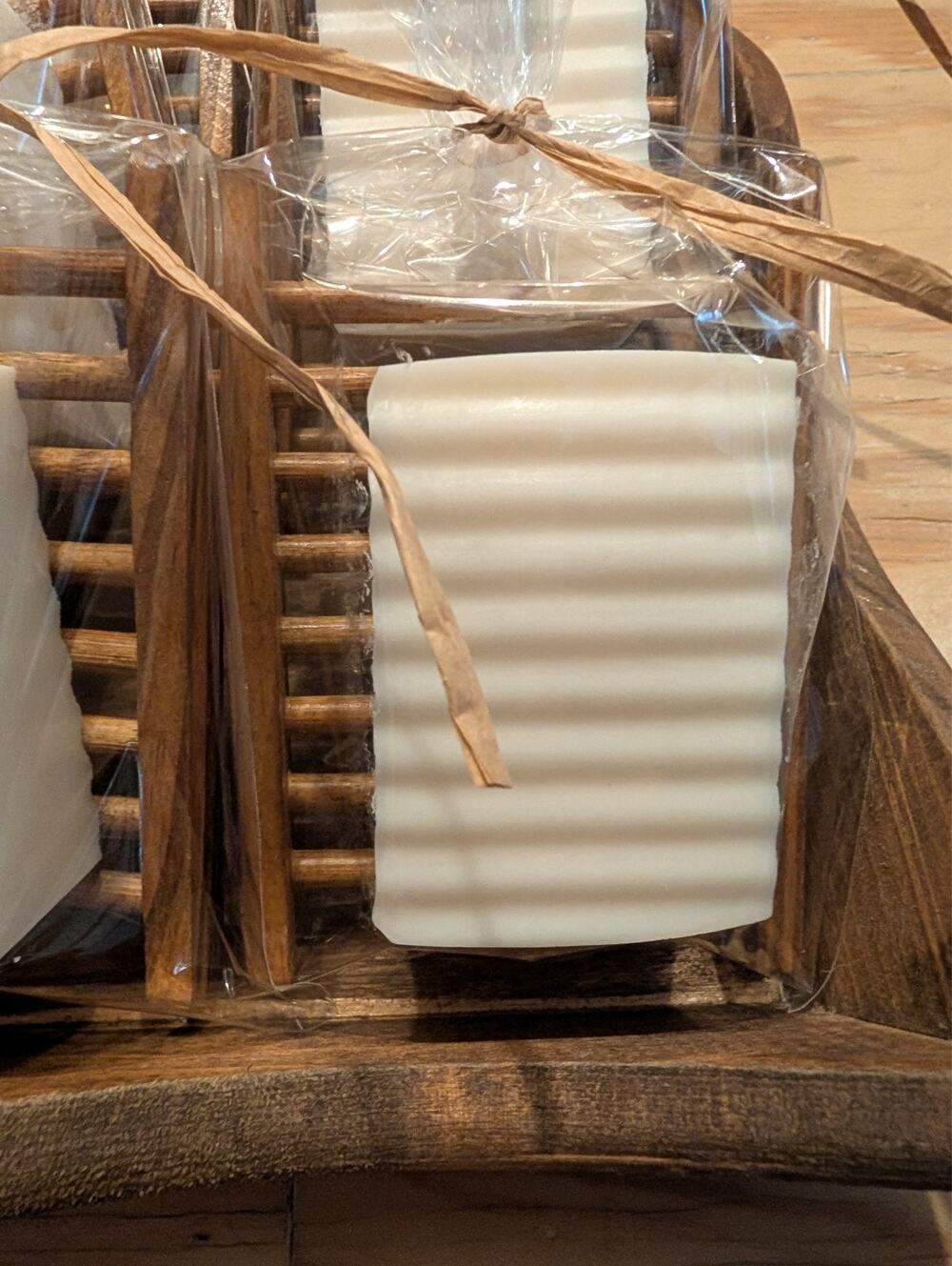 Handmade Plain Goats Milk Soap w/Bamboo Soap Saver Newly Naturally Made